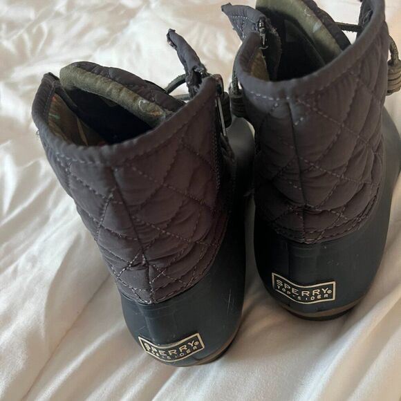 Sperry Saltwater Duck Boot Size Women's 7.5 Grey with Dark Grey Sole - Picture 2 of 14